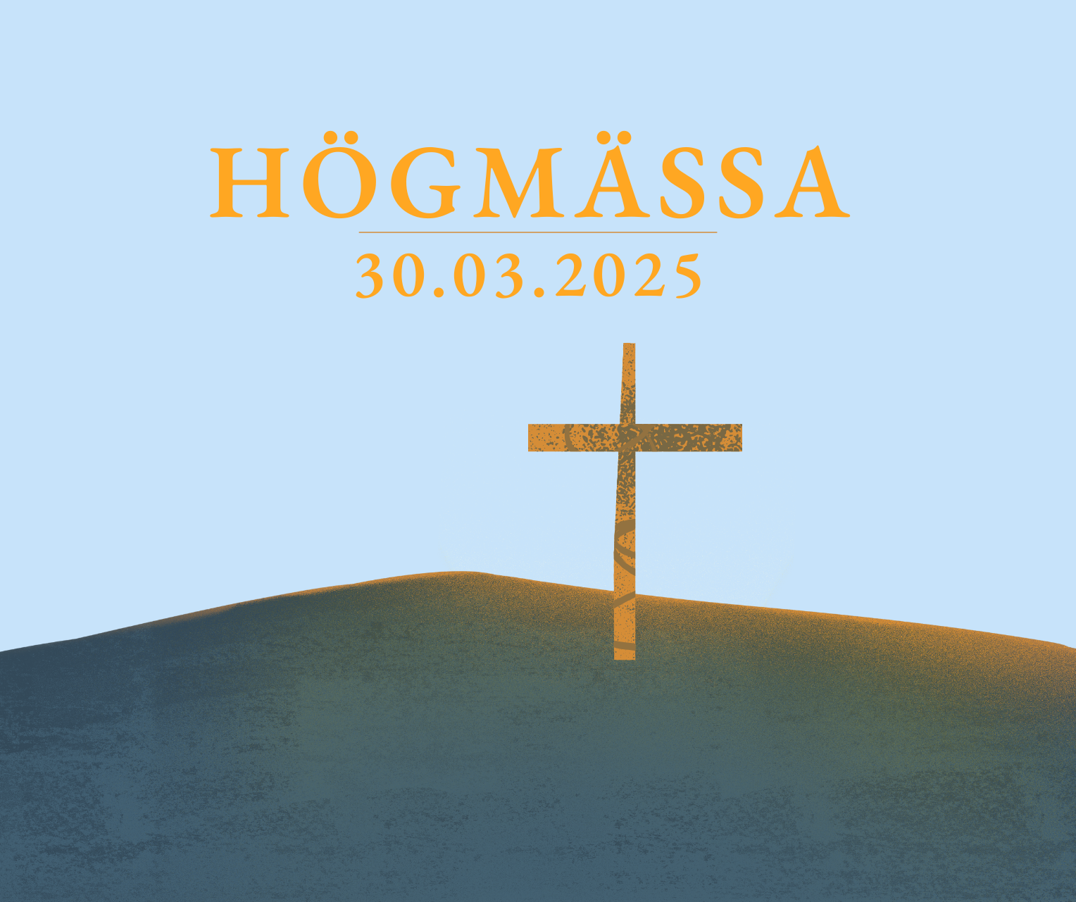 Högmässa i Föglö bild på kors med text